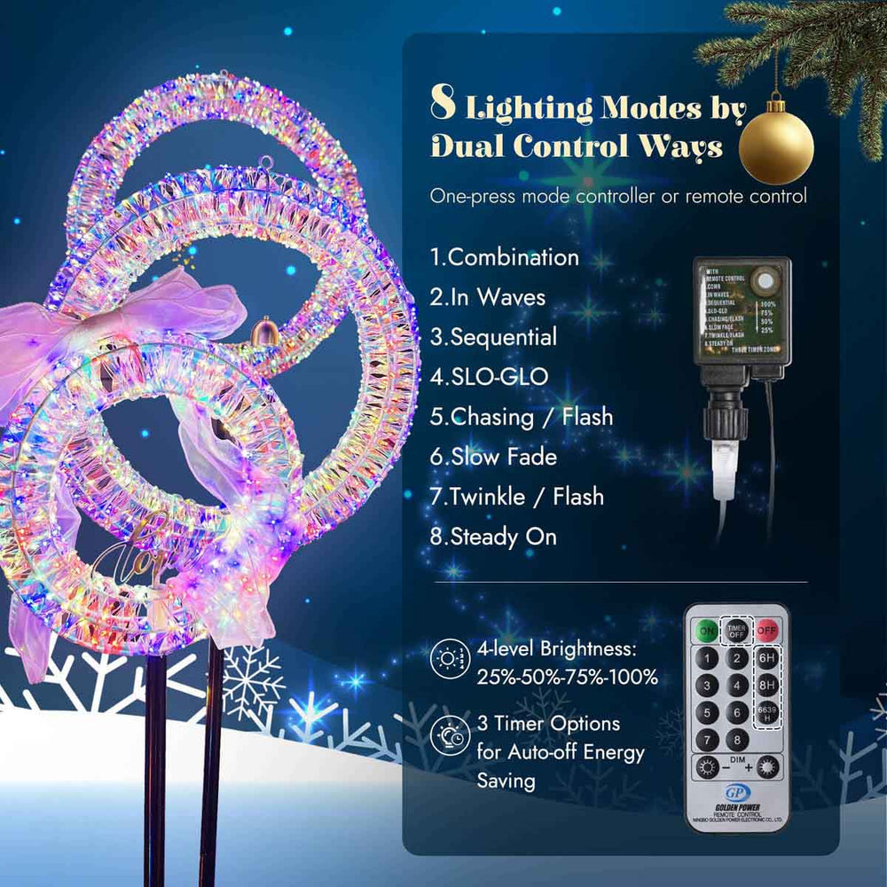 Yescom Outdoor Prelit Christmas Wreath 3-Set 1700 Lights New