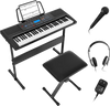 61-Key Electronic Keyboard Piano Starter Set with Stand Bench and Headphones
