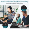 61-key electronic keyboard piano set with headphones, microphone, and stand, ideal for solo practice and ensemble play.