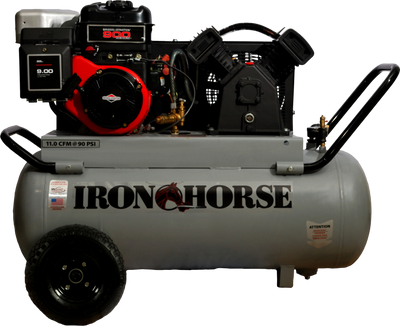Iron Horse Air Compressor 150 PSI 25 Gal. 11 CFM 6 HP Briggs & Stratton Electric Start New