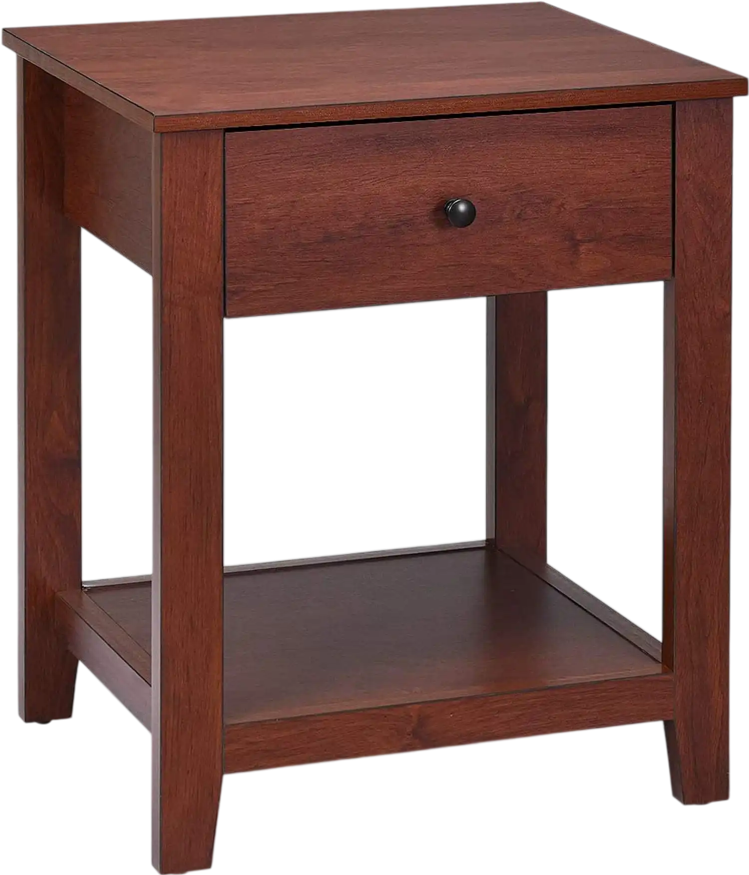 Costway Nightstand End Side Table w/ Drawer & Storage Shelf 40976312 New