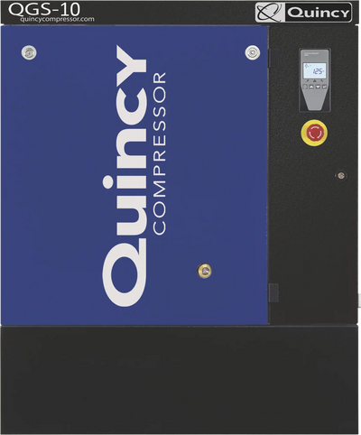Quincy Compressor QGS-10 Rotary Screw Air Compressor Floor Mounted, 208/230/460 Volt, 3-Phase, 38.8 CFM at 125 PSI New
