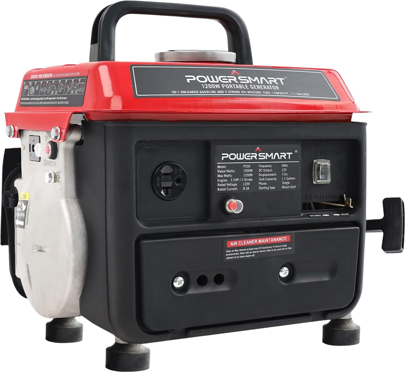 Powersmart PS50 Portable Generator 1000/1200W Gas 2 Stroke Recoil Star ...