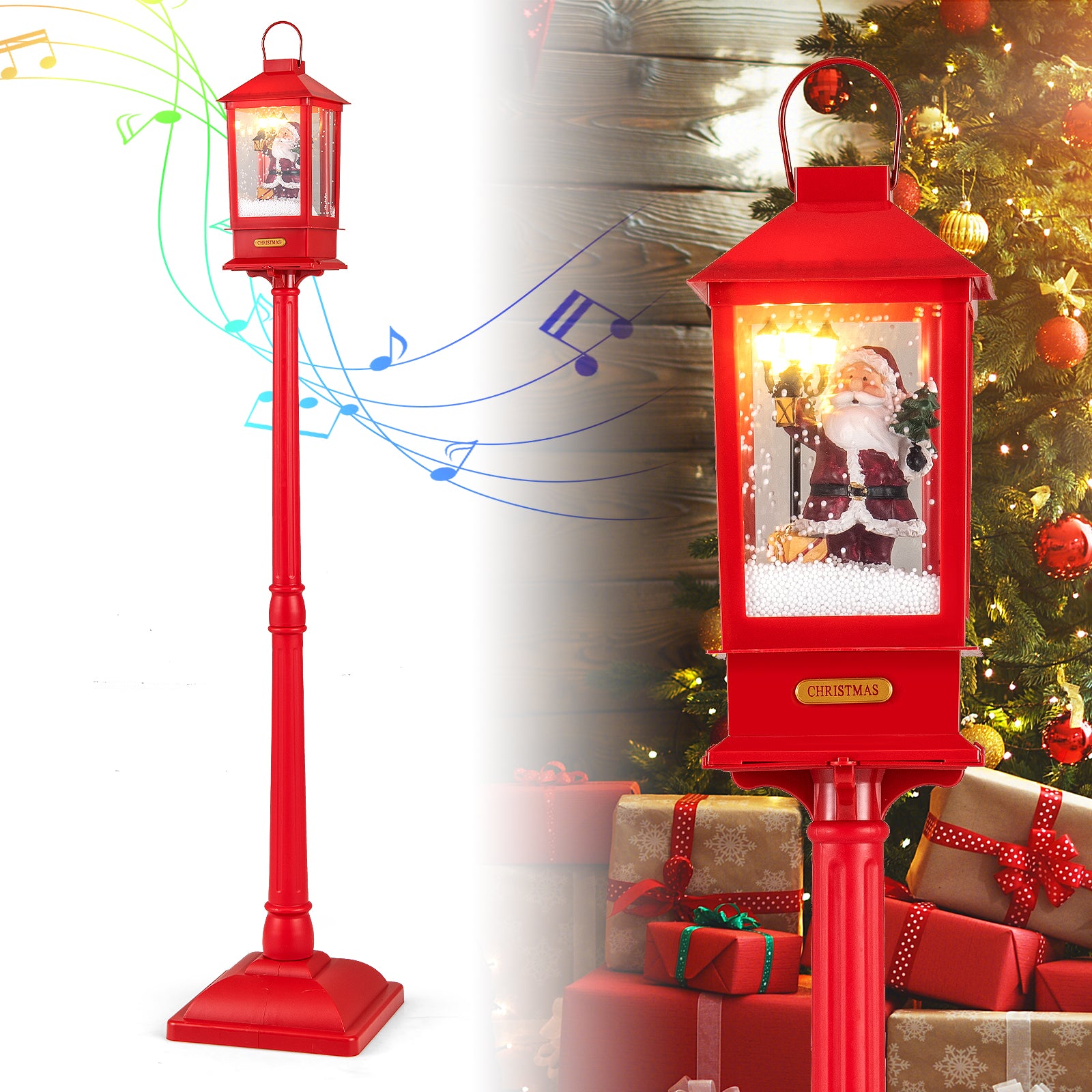 Costway Christmas Musical Street Lamp Post Detachable