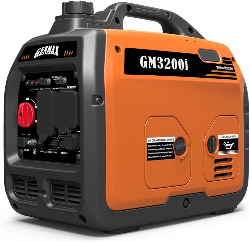 GENMAX GM3200i 30 Amp 2800W/3200W Gas Inverter Generator Parallel Ready New