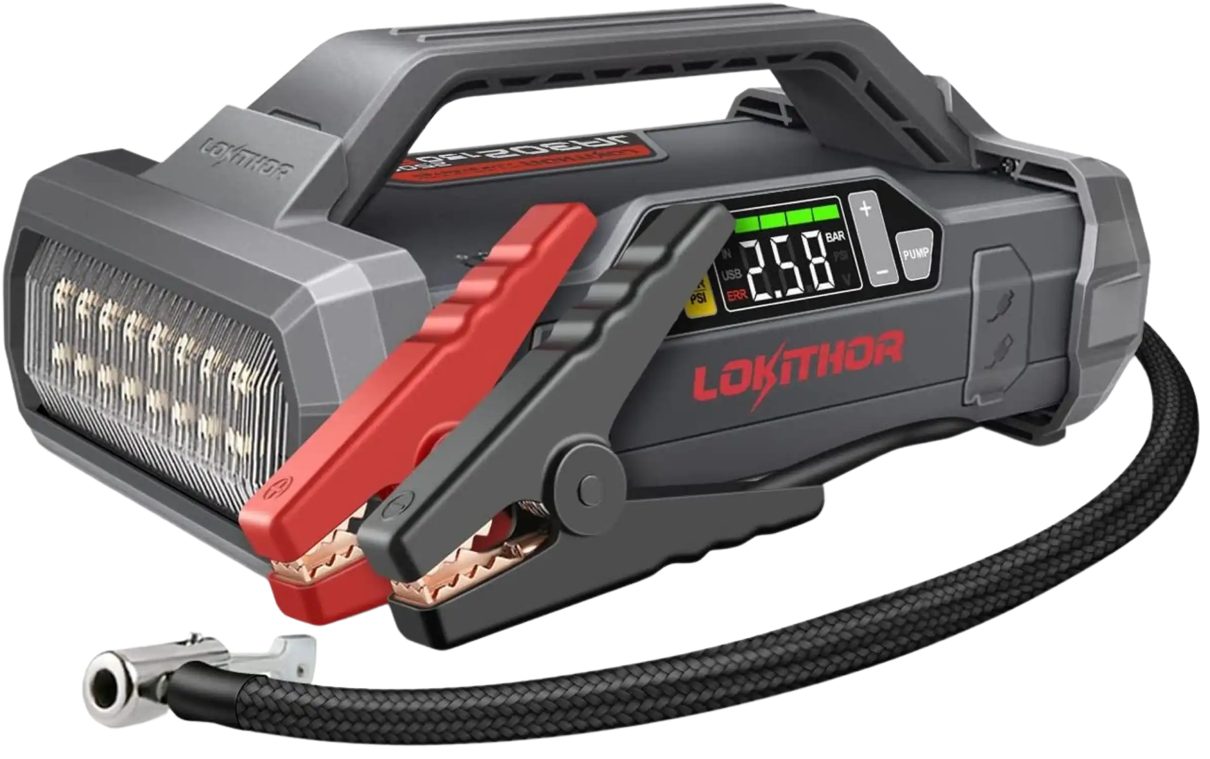 Lokithor JA302 2500Amp 12 Volt Jump Starter with Air Compressor New