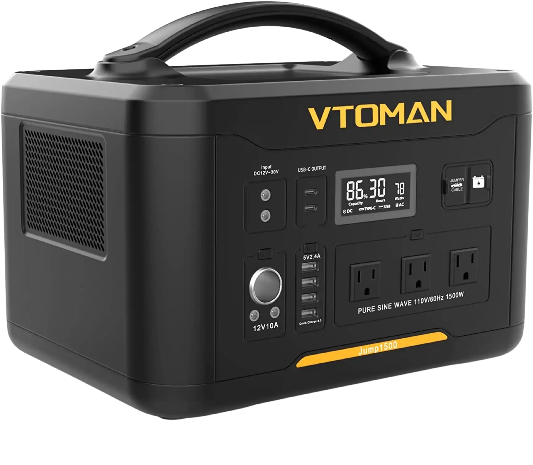 VTOMAN JUMP1500 1500W/1548Wh Portable Power Station Solar Generator with Jump Starter New