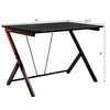 Modern ergonomic computer desk with a large MDF surface and sturdy steel frame, ideal for small spaces and gaming.