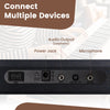 Back view of the 61 key electric portable digital keyboard showing power jack, microphone input, and audio output.