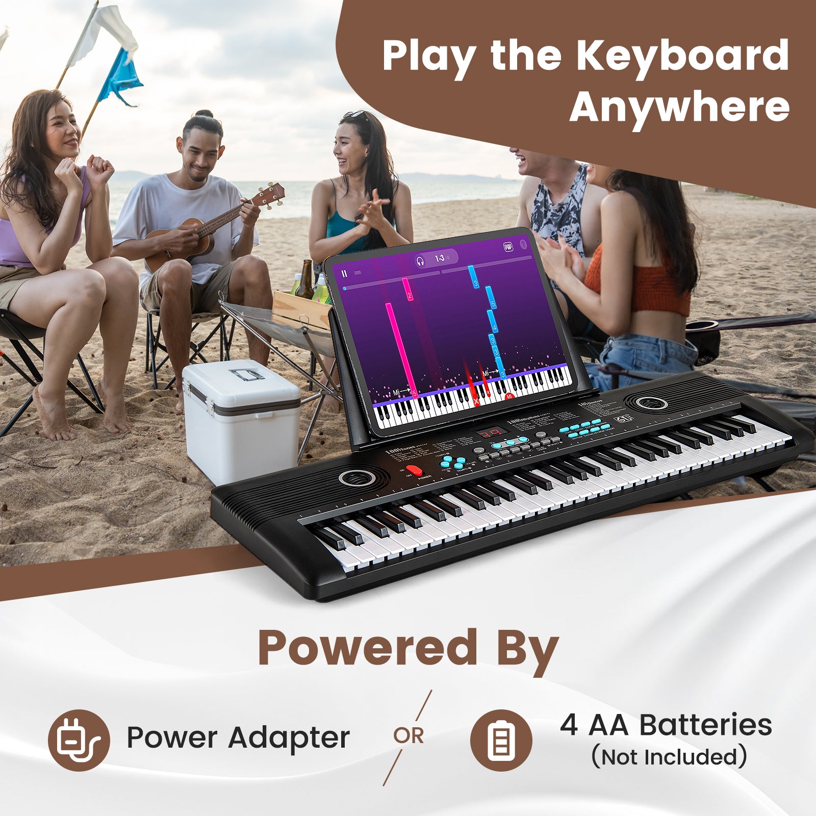 Costway 61-Key Portable Digital Keyboard Piano Beginner