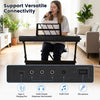 61-key keyboard piano with illuminated keys, microphone input, and audio output for versatile connectivity and practice.