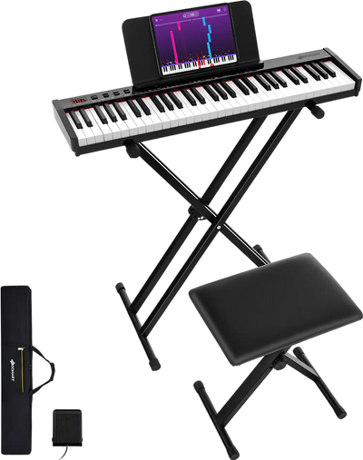 Costway 61-Key Portable Electronic Keyboard Piano Set with Stand and Stool 25493861 New