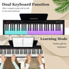 Dual keyboard function of the 61-key electronic keyboard, ideal for duet play and learning with adjustable stand and.