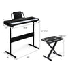 61-key electric keyboard kit with adjustable stand and stool, perfect for beginners, featuring dual voices and teaching.