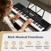 61-key portable electric piano keyboard in black, featuring 200 rhythms and tones, ideal for beginner musicians.