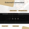 External connection ports of the 61 Keys Portable Keyboard, including audio input, output, and microphone jack for.