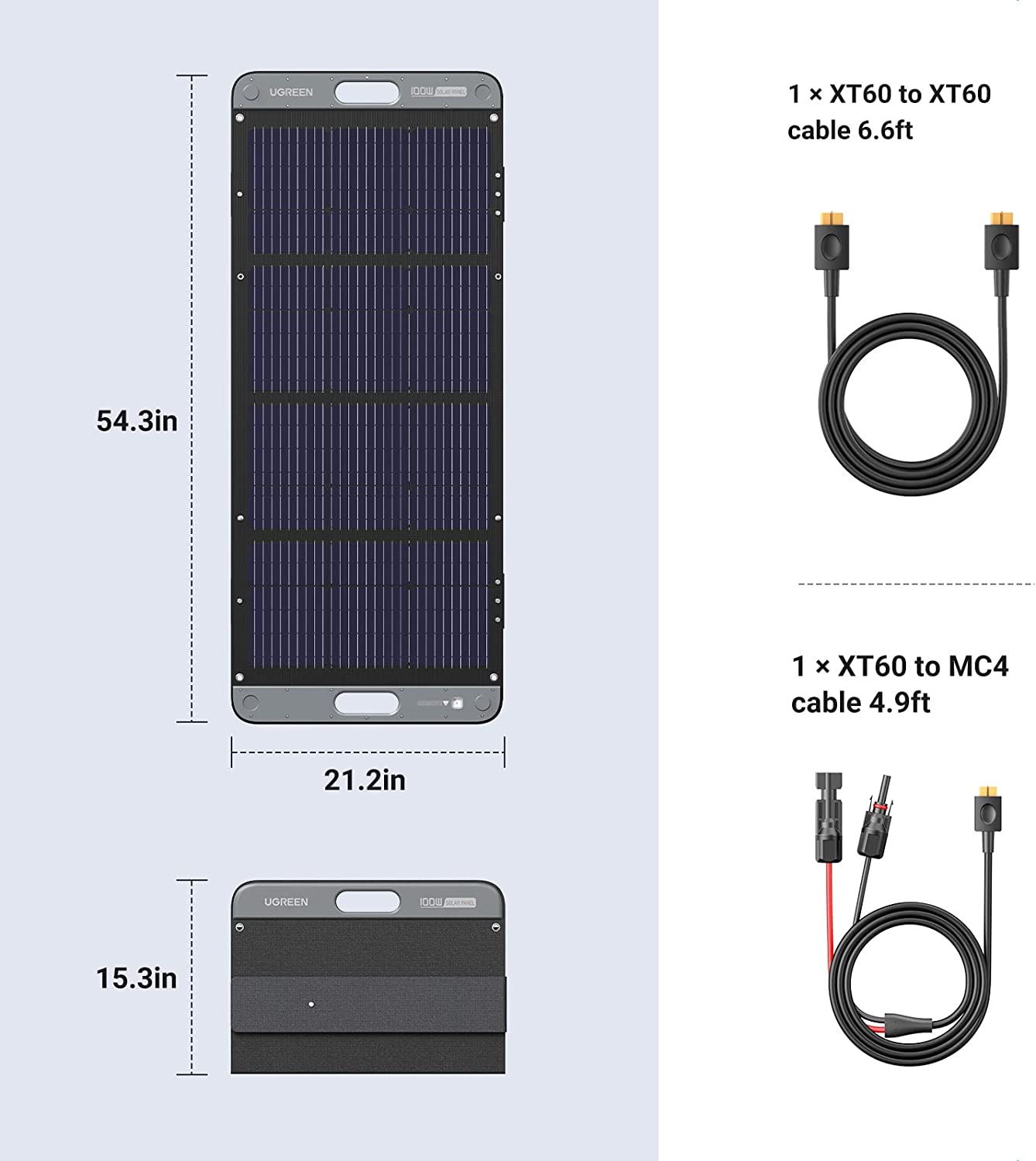 UGREEN 100W Foldable Solar Panel for Portable Power Station
