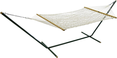 Algoma Cotton Rope Hammock 11' and Two Point Stand Combination New