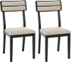Single modern dining chair with black rubber-wood legs and elegant back pattern, perfect for dining rooms or kitchens.