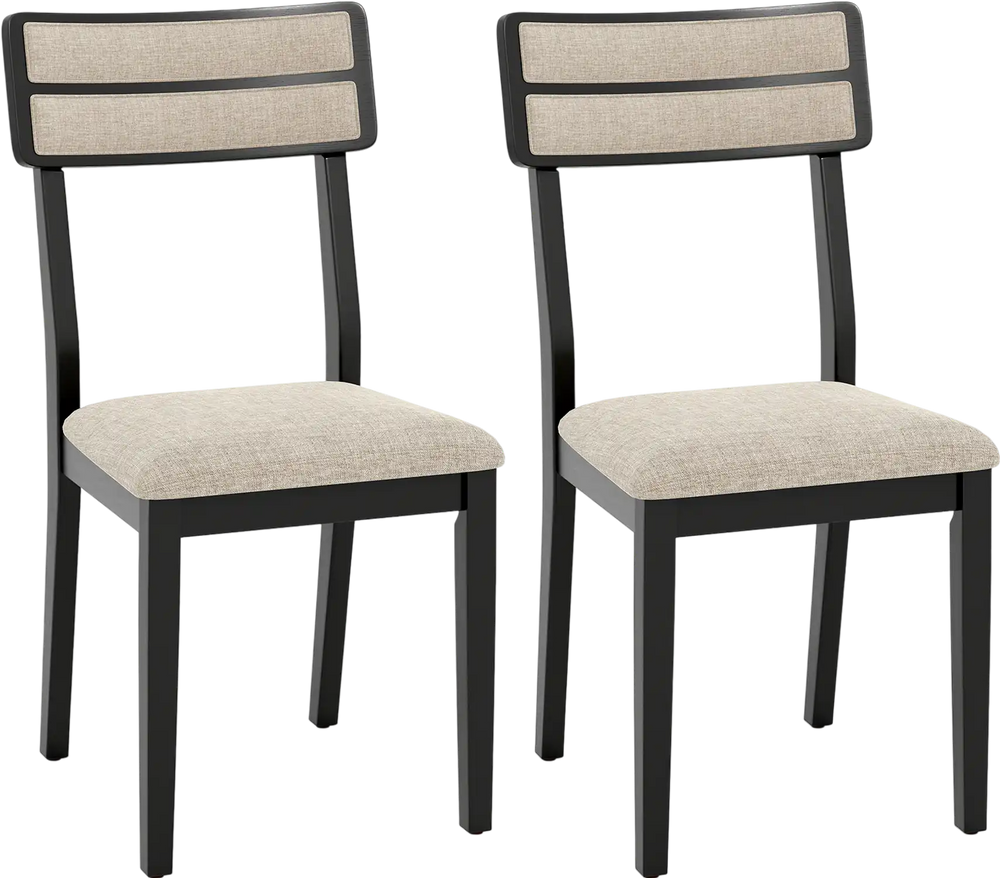 Single modern dining chair with black rubber-wood legs and elegant back pattern, perfect for dining rooms or kitchens.