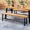 63 Inch 3-Person Acacia Patio Wood Outdoor Backless Bench-Set of 2 - Gallery View 1 of 8