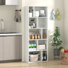 Tall 63-inch white bookshelf with 10 cubes, ideal for storage and display in kitchens or living rooms.
