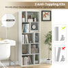63-inch white 5-tier geometric bookshelf with 10 cubes, ideal for storage and display in living room or office.