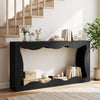 63 Inch Console Table 2-Tier Narrow Entryway Table with Wavy Edge Storage Shelf-Black - Gallery View 1 of 10