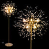 63-inch gold floor lamp featuring a dandelion design with acrylic crystals, ideal for living rooms and bedrooms.