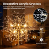 63-inch gold crystal floor lamp featuring dandelion design with high-clarity acrylic crystals, ideal for living rooms.