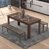63 Inch Rectangular Modern Dining Kitchen Table-Walnut - Gallery View 1 of 9