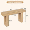 63-inch farmhouse console table dimensions with natural wood grain, ideal for entryway and living room storage.
