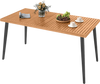 63 Inches Outdoor Indoor Dining Table with 1.97 Inches Umbrella Hole and Metal Legs