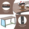 Large dining table featuring a wavy edge, thickened MDF surface, and heavy-duty metal frame for stability, suitable for.