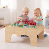 63 Piece Kids Train Table with Storage Drawer and Reversible Tabletop-Natural - Gallery View 1 of 10