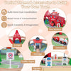 63 Piece Kids Train Table with garage, bridge and traffic signs, shown in a colorful play town scene.