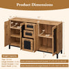 63-inch sideboard buffet cabinet with 3 drawers and storage shelves, featuring a natural wood grain finish for.