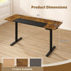 Height adjustable 63 x 24 inch computer desk in rustic brown, featuring memory presets and cable management for a tidy.