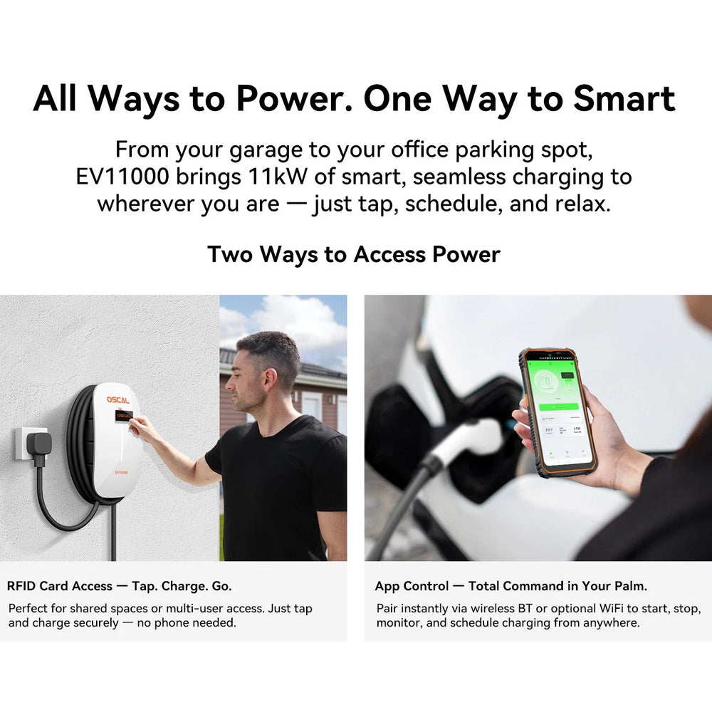 Oscal EV11000 EV Charger Level 2 11kW 48A 120/240V App Control New