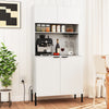 64.5 Inches Tall Kitchen Pantry Cabinet with Charging Station and Wine Glass Rack-White - Gallery View 1 of 11