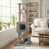 64 Inch Tall Cat Tree with 2 Large Condos and Jute Scratching Posts for Indoor Adult Cats-Light Grey - Gallery View 1 of 10