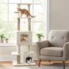 64 Inch Tall Cat Tree with 2 Large Condos and Jute Scratching Posts for Indoor Adult Cats-Beige - Gallery View 1 of 10