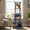 64 Inch Tall Cat Tree with 2 Large Condos and Jute Scratching Posts for Indoor Adult Cats-Dark Grey - Gallery View 1 of 10