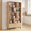 64 inch 6-Tier Tall Wooden Bookcase with 8 Open Cubes-Natural - Gallery View 1 of 8