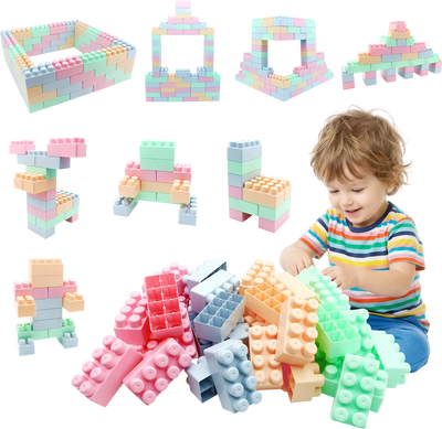 Costway 64-Pc STEM Building Blocks Educational Toy for Toddlers 24548368 New