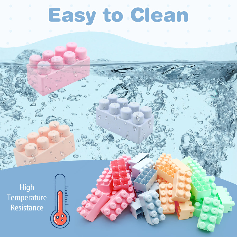 Colorful 64 pcs building blocks for toddlers, made of BPA-free PP material, easy to clean and promotes creative play.