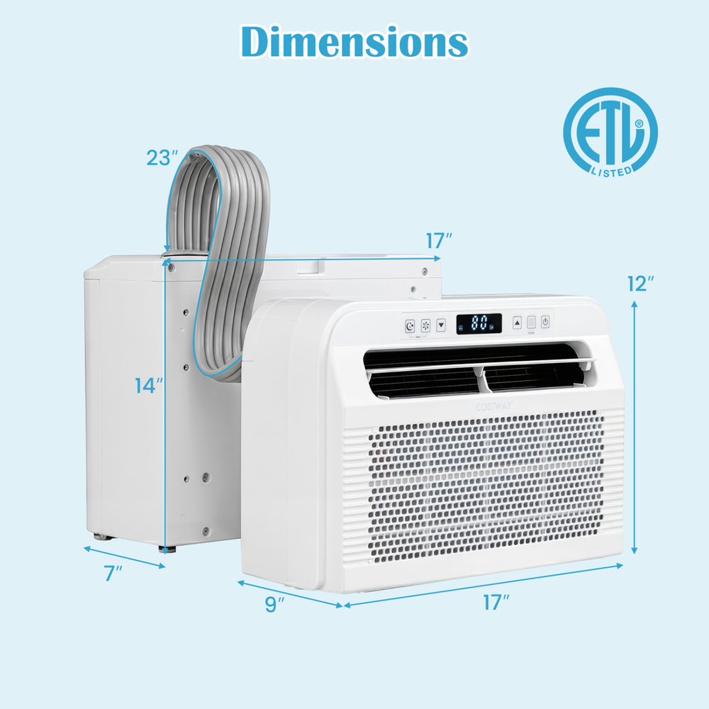6500 BTU window AC unit with WiFi control, featuring a 24H timer and quiet operation, ideal for spaces up to 120 sq.ft.