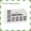 Kids bookcase with reading nook dimensions, featuring adjustable shelves and 7 storage cubbies for versatile.