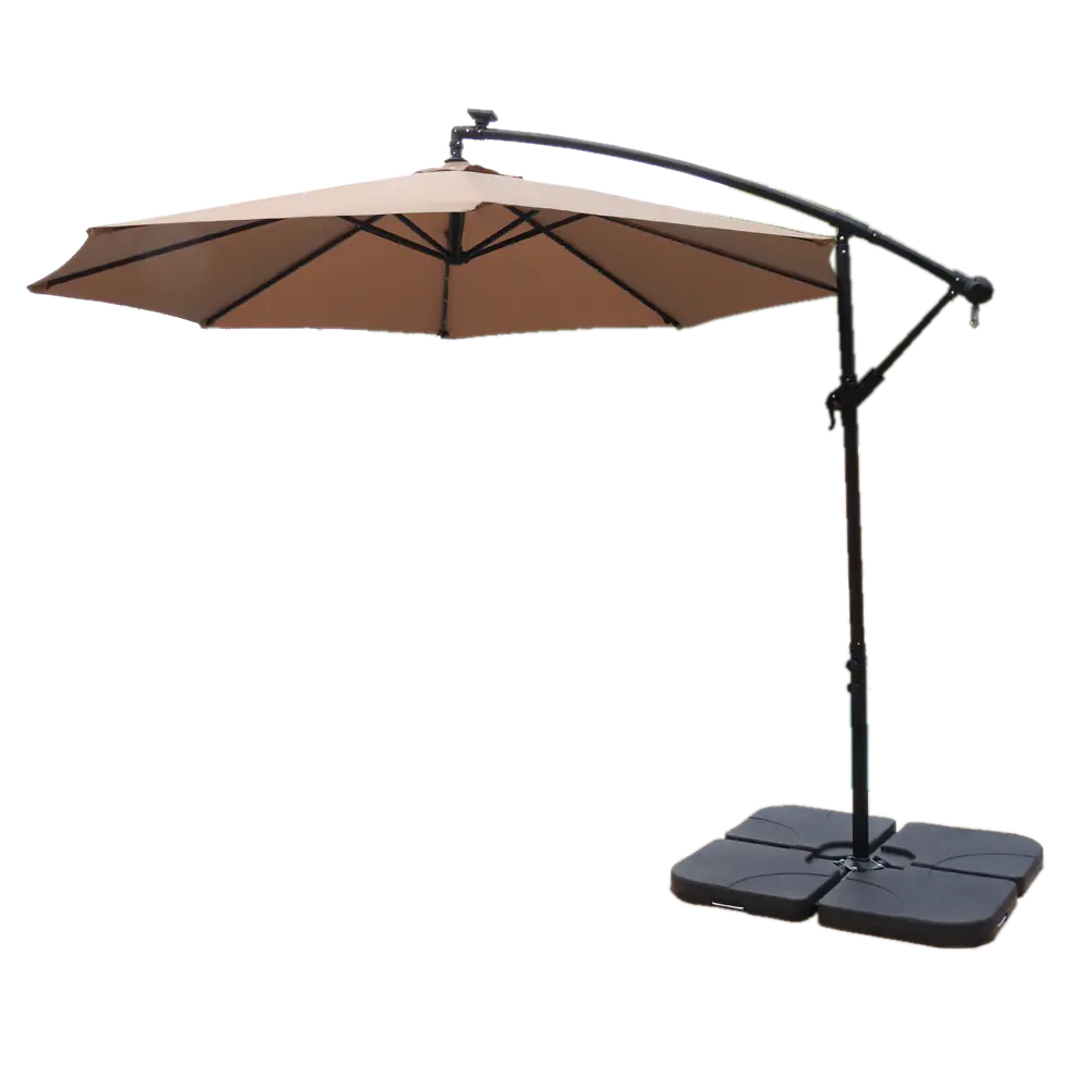 AZ Cantilever Umbrella Offset 10' with LED Lights and Base Set New