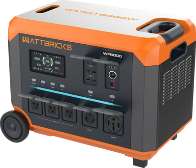 WattBricks WF6000 Portable Power Station Solar Generator 6000W Dual Phase 3100Wh New